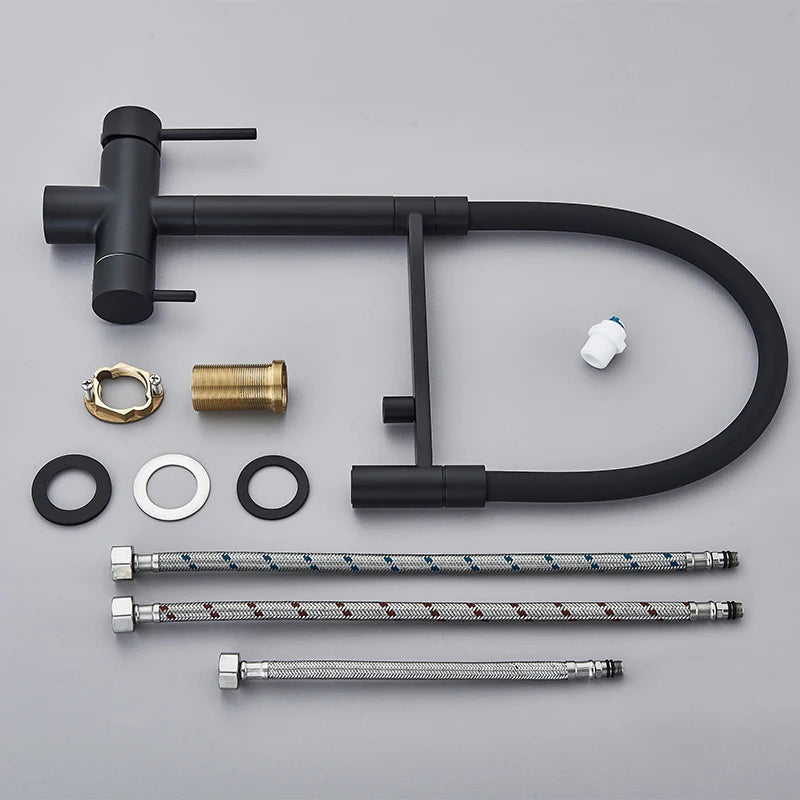 Black Grey Filtered Kitchen Faucet Water Filter Kitchen Faucets Filter Faucet Mixer Water Purification Water Drinking Water Taps