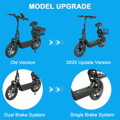 JUICEASE 500W Electric Scooter 10.4/22.5AH Battery Phone Holder Powerful Escooter 45-100KM Max Range Smart Electric Kick Scooter.