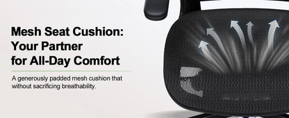 GTPLAYER Bürostuhl Ergonomisch, Schreibtischstuhl mit Verstellbarer Kopfstütze,Gaming Stuhl Wippfunktion, Chefsessel aus Mesh