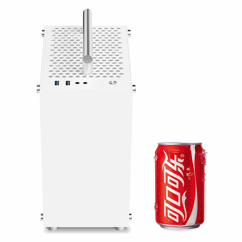 METALFISH T40 Mini ITX Case 7L Gaming Computer White Chassis Compact Transpare PC Support SFX PSU/70mm Cooler With Handle.