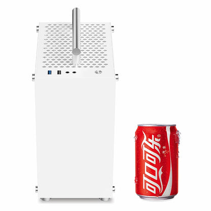 METALFISH T40 Mini ITX Case 7L Gaming Computer White Chassis Compact Transpare PC Support SFX PSU/70mm Cooler With Handle.