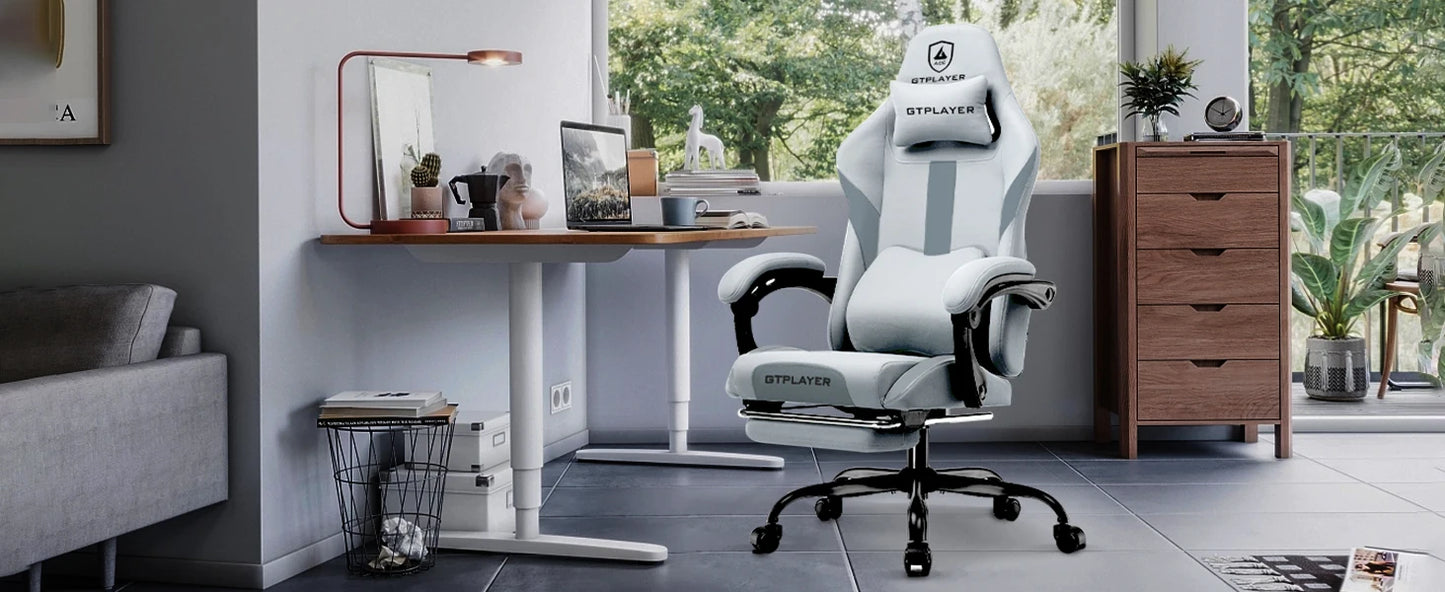 GTPLAYER Gaming Stuhl, Gamer Stuhl, Atmungsaktiver Bürostuhl aus Hochwertigem Stoff, Ergonomischer PC-Stuhl, Verstellbarer