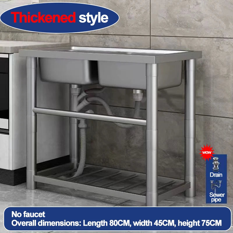 304 stainless steel sink, single-sink sink, household vegetable-washing sink, under-sink sink, large single sink, kitchen water