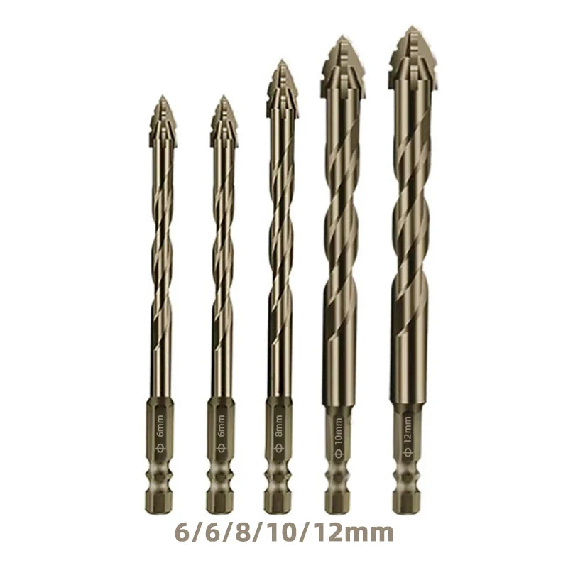 Vierkantiges gezahntes Exzenterbohrer-Set, hohe Härte, sechseckig, einfache Installation, Multifunktions-Bohrer-Set mit Schrägkopf