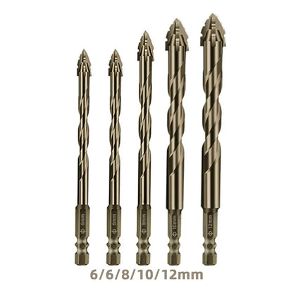 Vierkantiges gezahntes Exzenterbohrer-Set, hohe Härte, sechseckig, einfache Installation, Multifunktions-Bohrer-Set mit Schrägkopf