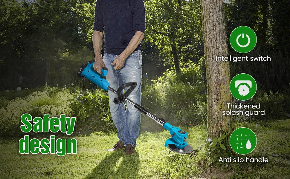 800 W elektrischer Rasenmäher, kabelloser Rasentrimmer, Gartenrasentrimmer, Rasentrimmer, Cutter, Elektrowerkzeuge für Makita-Akku
