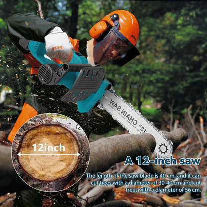 12 zoll Bürstenlosen Elektrische Kettensäge Mit Öler Cordless Elektrische Säge Garten Holzbearbeitung Schneiden Werkzeug Für Makita 18V Batterie pin