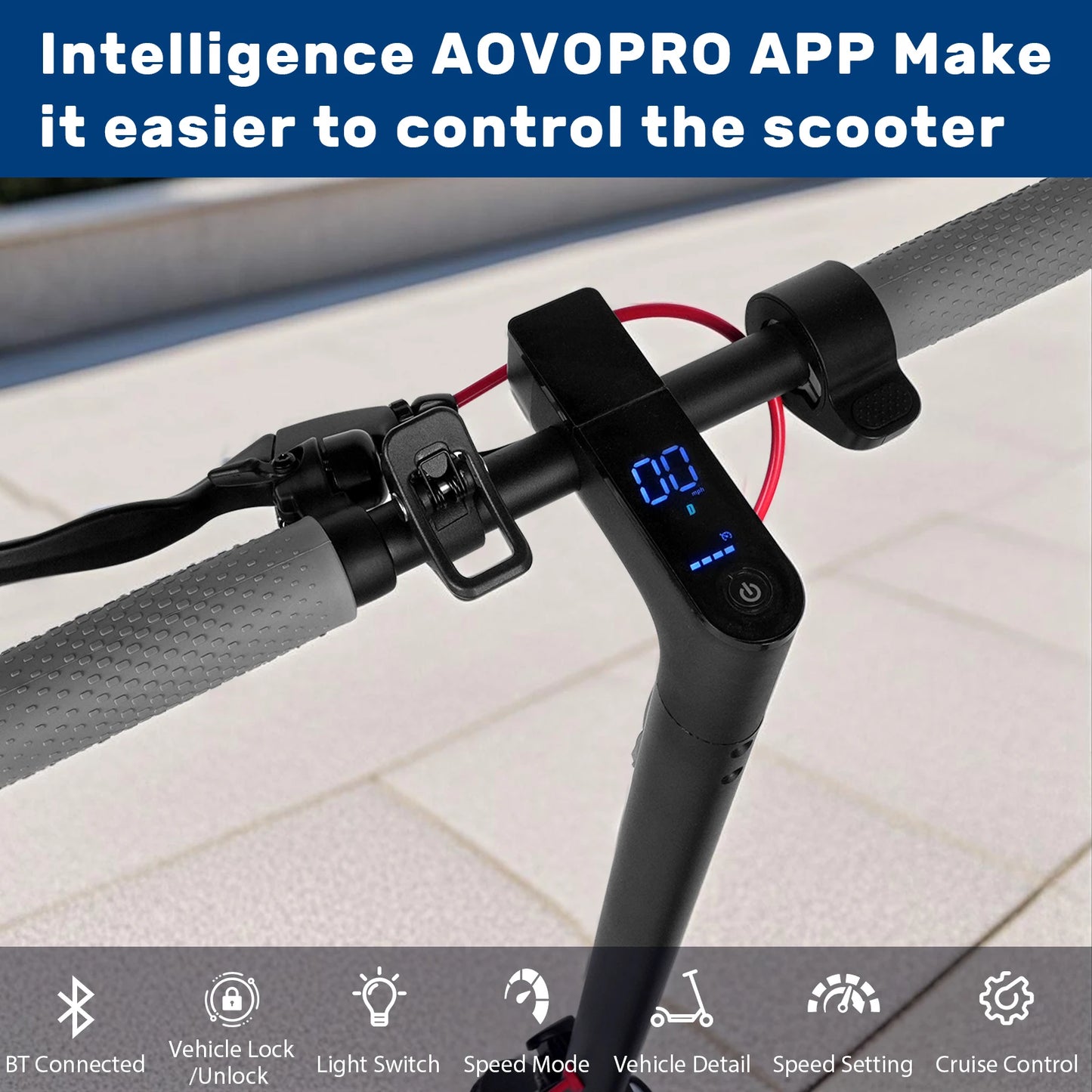2025 Upgrate AOVOPRO Smart APP Electric Scooter 350W/500W Powerful Motor 36V/42V 25-45KM  Range Adults EScooter with Dual Brake