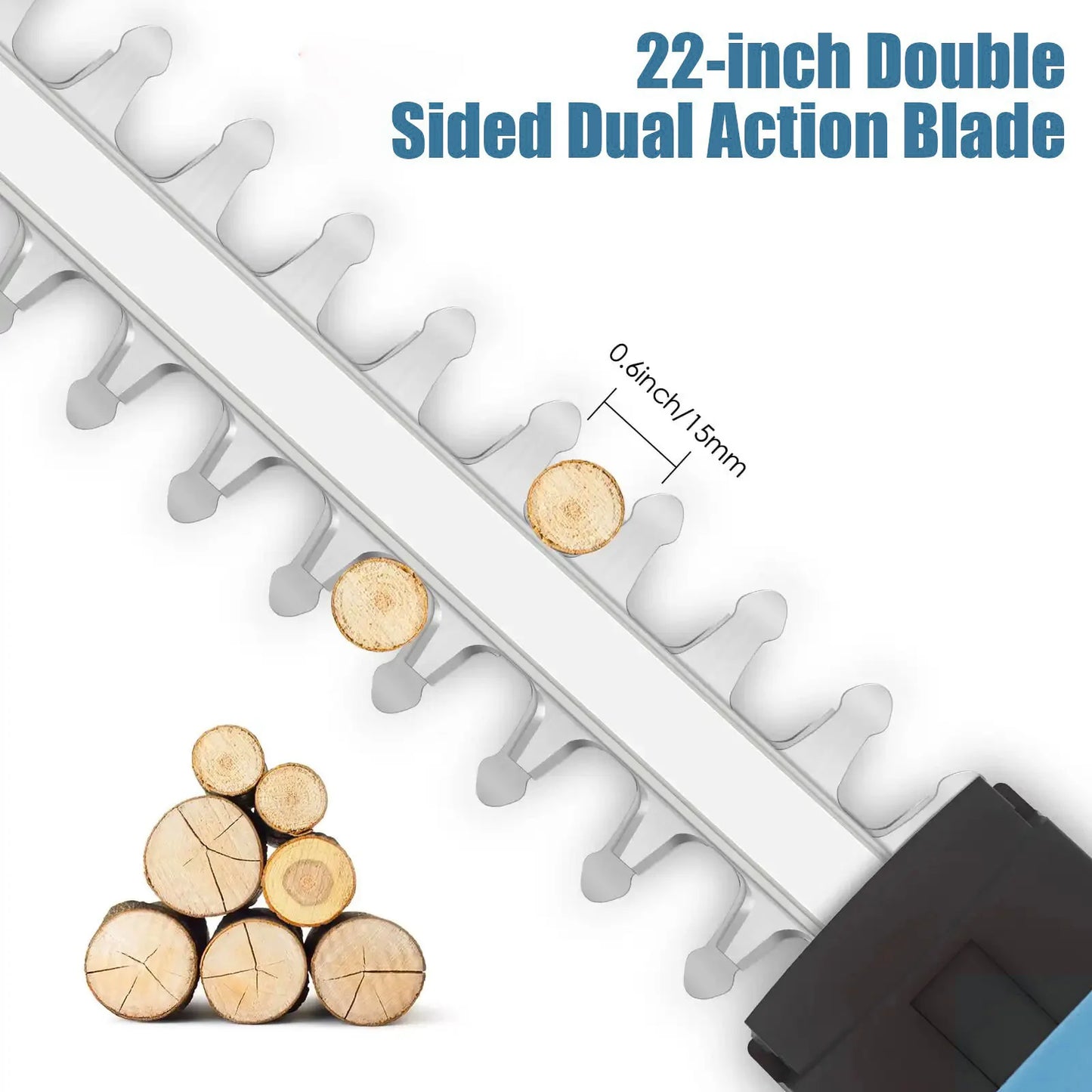 21 V Akku-Heckenschere, 22 Zoll, elektrischer Heckenschere mit Dual-Action-Klinge, 3/5 Zoll Schnittkapazität für Makita 18 V Akku