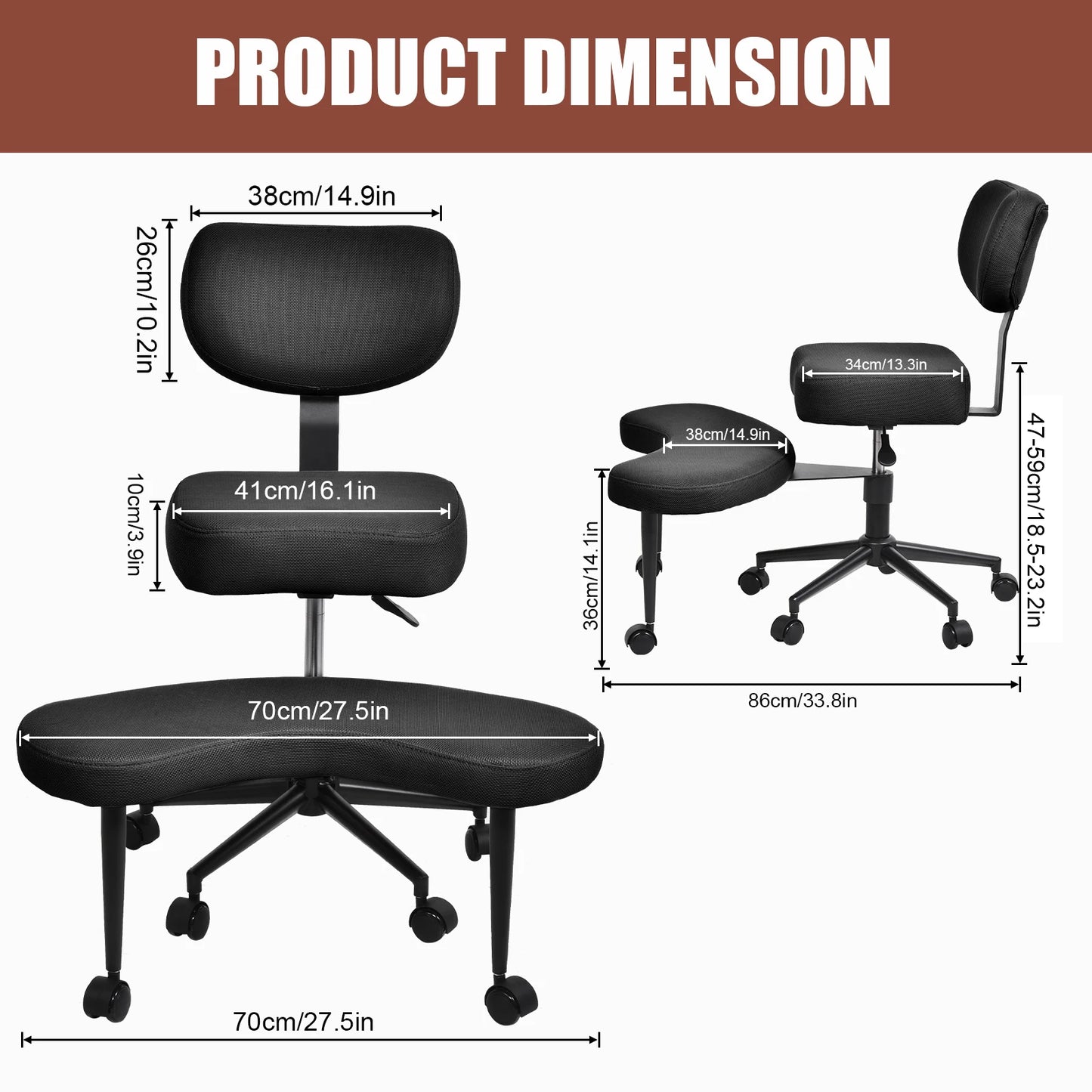 Stuhl mit gekreuzten Beinen, Stuhl mit gekreuzten Beinen für Erwachsene, höhenverstellbare Beinstütze mit Rollen zum Zappeln, zappelige Sitter mit mehreren Positionen