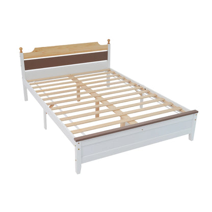 Rosahqnda Bett aus massivem Kiefernholz, Einzelbett 90 x 200 cm, Doppelbettrahmen 140 x 200 cm, Gästebett, Wohnungsbett, Jugendbett, Hauptschlafzimmer, Holz