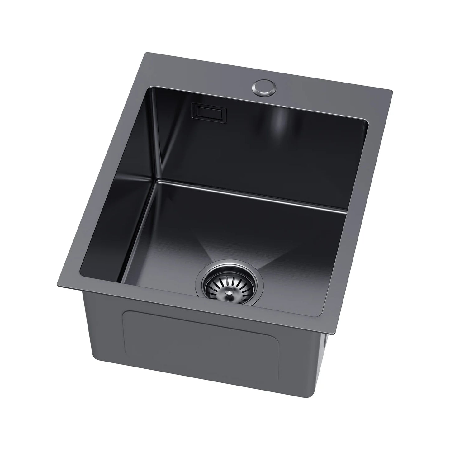 Küchenspüle aus Edelstahl, 40 x 50 cm, Graphit, Einzelschüssel mit Siphon, leicht zu reinigen, handgefertigte Spüle für die Küche