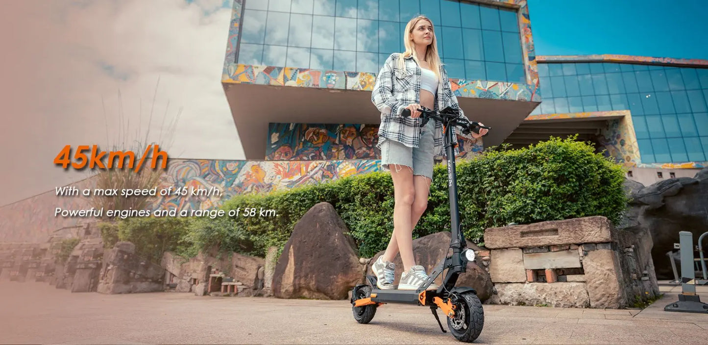 New urban/off-road electric scooter Kukirin G2 PRO 1000W 48 v15.6ah 45HP/H foldable electric scooter with seat.