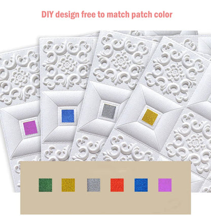 10Pcs 70x70cm Big Size Ceiling Wallpaper 3D Brick Waterproof Wall Stickers Foam Self-Adchive Wall Decoration