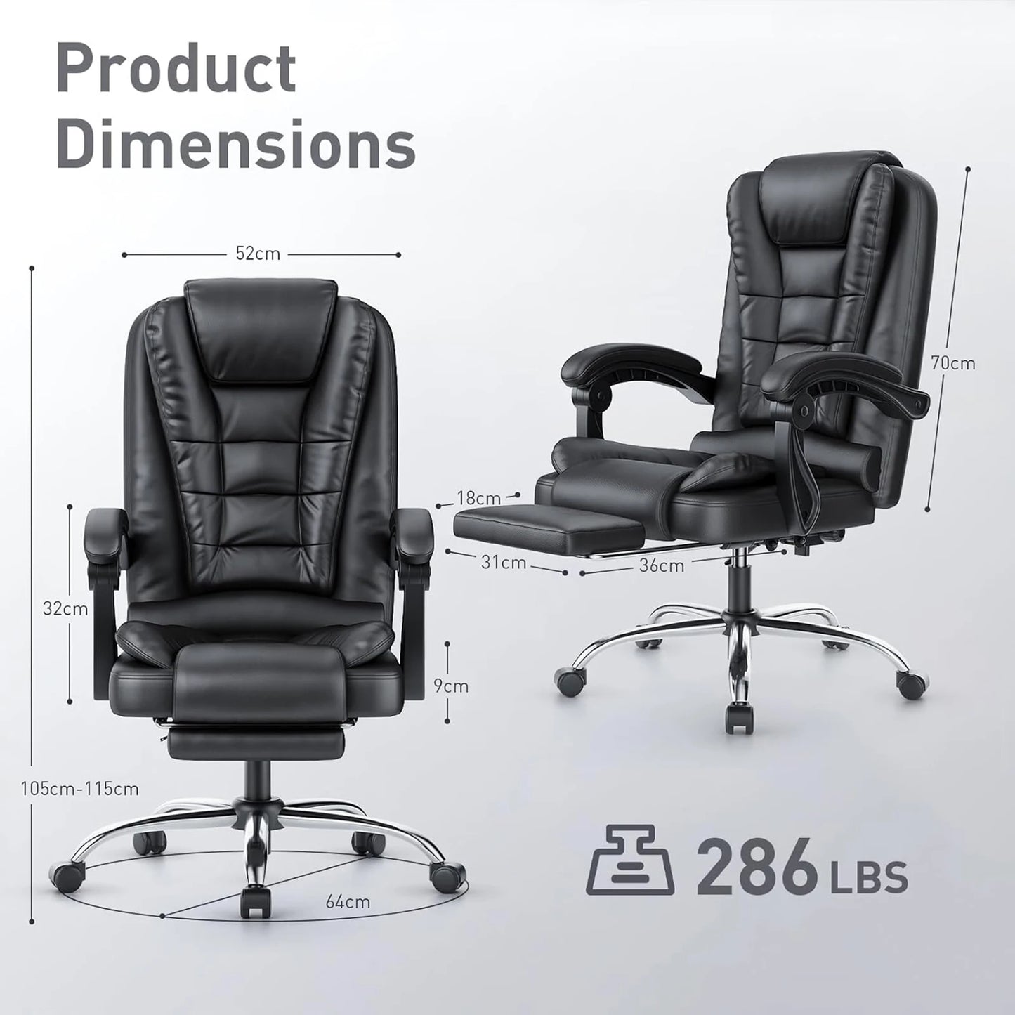 Executive Office Chair with Footrest High Back Desk Chair Ergonomic Recliner Computer Chair Gaming Chairs for Home