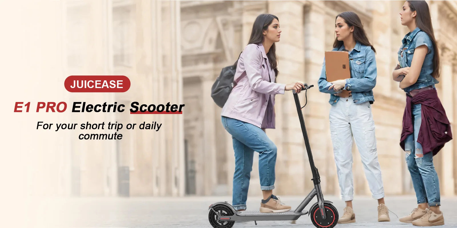 JUICEASE E1 Pro Electric Scooter 350W Motor 500W Peak Power Folding Electric Kick Scooter 36V7.8AH 5.2 Chips 25KM Range EScooter.