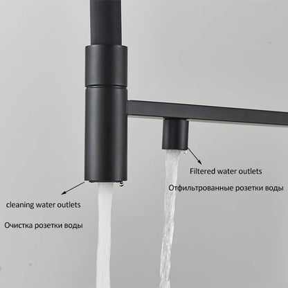 Black Grey Filtered Kitchen Faucet Water Filter Kitchen Faucets Filter Faucet Mixer Water Purification Water Drinking Water Taps