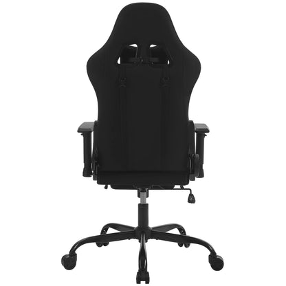 WOLTU Drehbarer Massage-Computer-Gaming-Stuhl, ergonomischer Racing-Gamer-Bürostuhl mit Rollen, Kopfstütze, Fußstütze, Lendenkissen