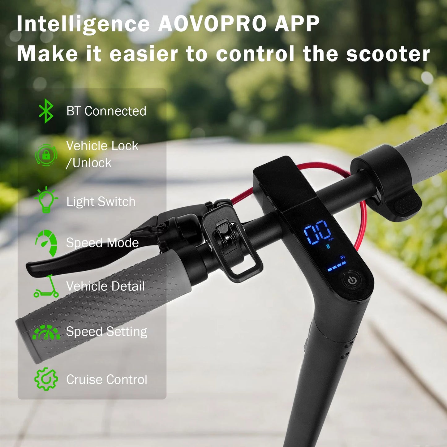 AOVOPRO ES80 500W Electric Scooter for Adults 35KM Long Range 31KM/H Fast Speed Folding Electric Scooter 8.5 Inch Smart Escooter.