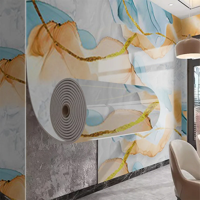 Imitation tile self-adhesive PVC marble waterproof wall sticker for living room kitchen bedroom decoration sticker