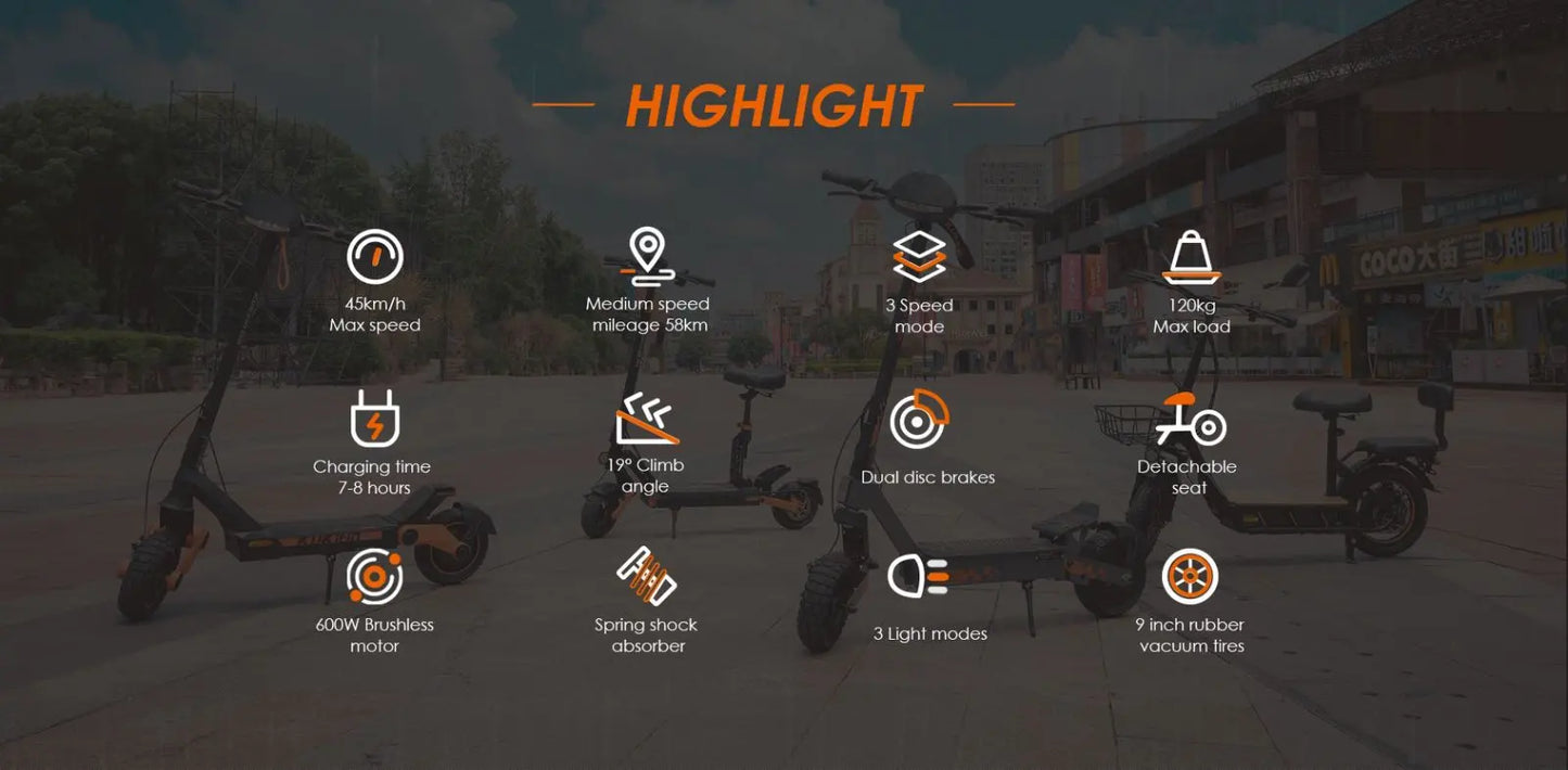 2025 New KuKirin G2 Pro Foldable Electric Scooter 1000W 48V 15.6AH Maximum Speed 45 km/h Range up to 58 km 9 " tires.