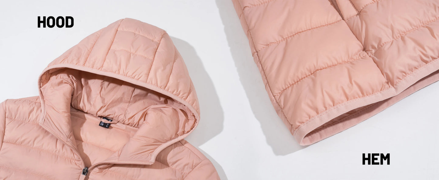 TACVASEN Winter Hooded Puffer Jacket Womens Quilted Warm Coats Casual Windbreaker Waterproof Padded Lightweight Outdoor Outwear.