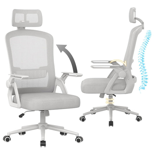 Ergonomic Office Chair Desk Chair with Headrest Breathable Mesh Cover Lumbar Support Computer Chair 360° Swivel Chair