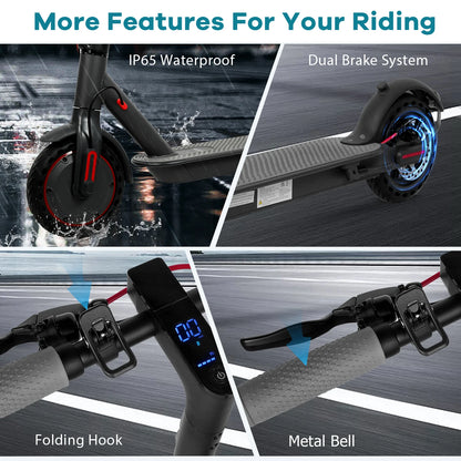 New 2025 AOVOPRO 31KM/H Adults Electric Scooter 36V 350W 25/35KM Long Range 8.5 Inch Dual Brake Folding Electric Kick Scooter.