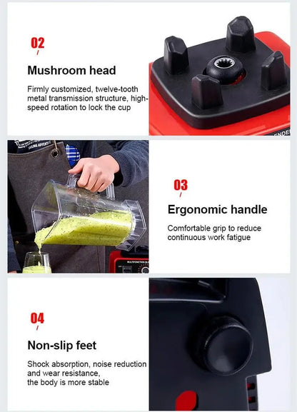 2000W Heavy Duty Commercial Blender Stationary Mixer Food Processor Ice Smoothies for Kitchen High Power Juicer Blender BPA Free.