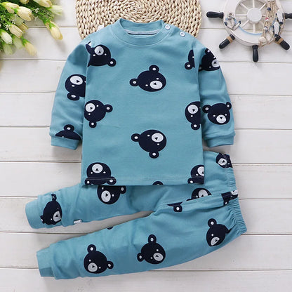 Kids Clothes Children Sets Children's Clothing Boys Girls CottonAutumn winter Clothing Pants Sleepwear Underwear Christmas Gift.