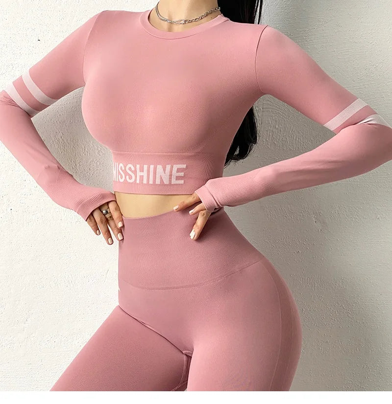 Cloud Hide Fitness Yoga Shirt Sexy Sports Gym Tank Crop Top Running Long Sleeve Blouse Winter T-Shirt Women Workout Sportswear