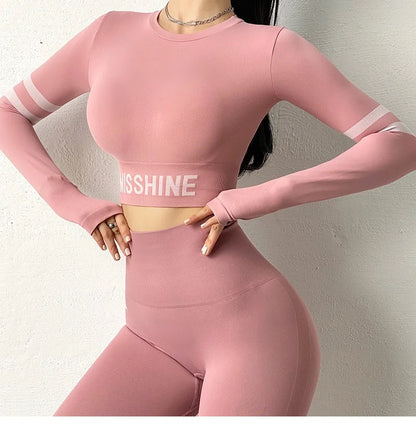 Cloud Hide Fitness Yoga Shirt Sexy Sports Gym Tank Crop Top Running Long Sleeve Blouse Winter T-Shirt Women Workout Sportswear