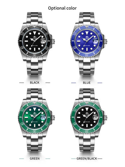 ADDIESDIVE Stainless Steel Watch Men's European and American Business Leisure Quartz Watch Waterproof Outdoor Sports Watch.