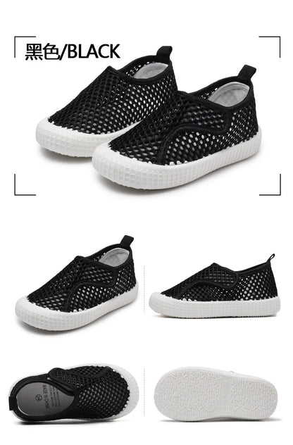 Kids Summer Shoes for Boys Girls Toddlers Children Casual Flats Air Mesh Net Breathable Hollow Cut-outs Sneakers Soft Fashion.