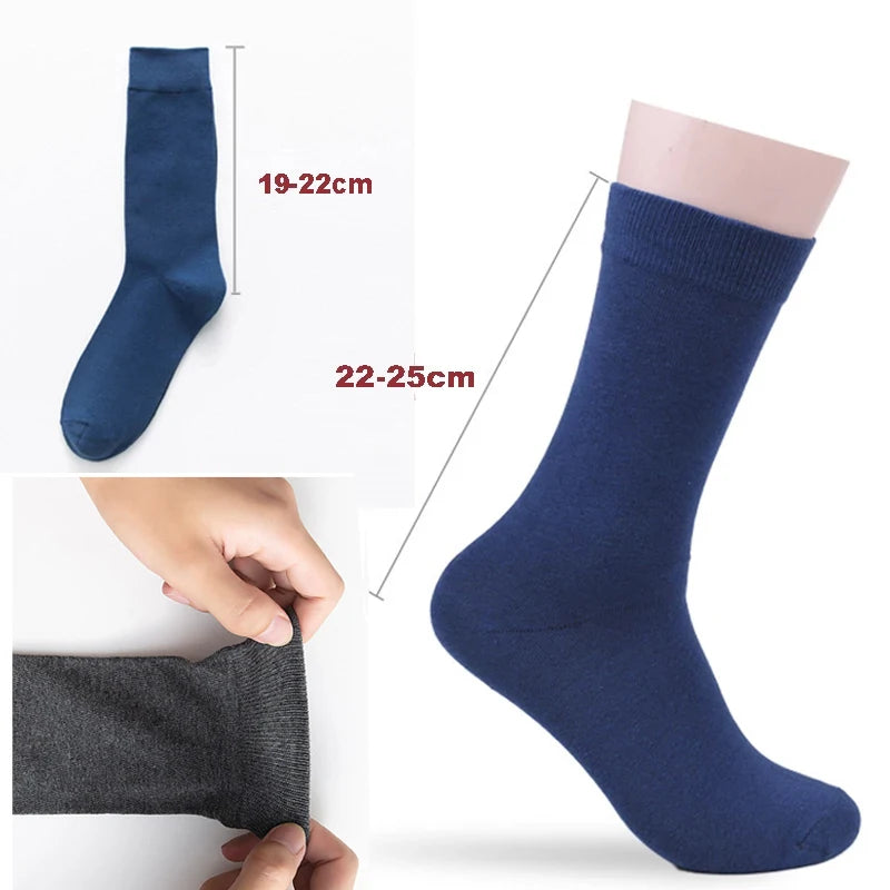 5Pairs New High Quality Business Casual Men Socks Black Men's Dress Long Socks Autumn Keep Warm Colorful Full Happy Socks Male.