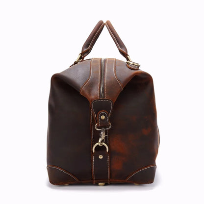 Vintage verrückte Pferd Echt leder Herren Reisetasche große Gepäck tasche männliche Reisetasche über Nacht Einkaufstasche Wochenend tasche große m110