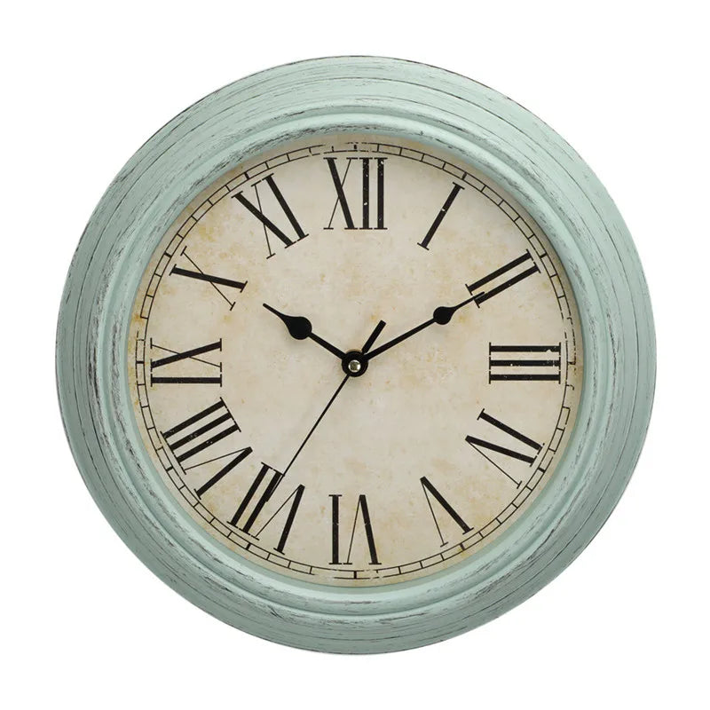 12-Zoll-stille Wanduhr im antiken Shabby-Kunststil, kreative Retro-Quarzuhren, Vintage-Horloges, Reloj Pared Klok, Wohnzimmer