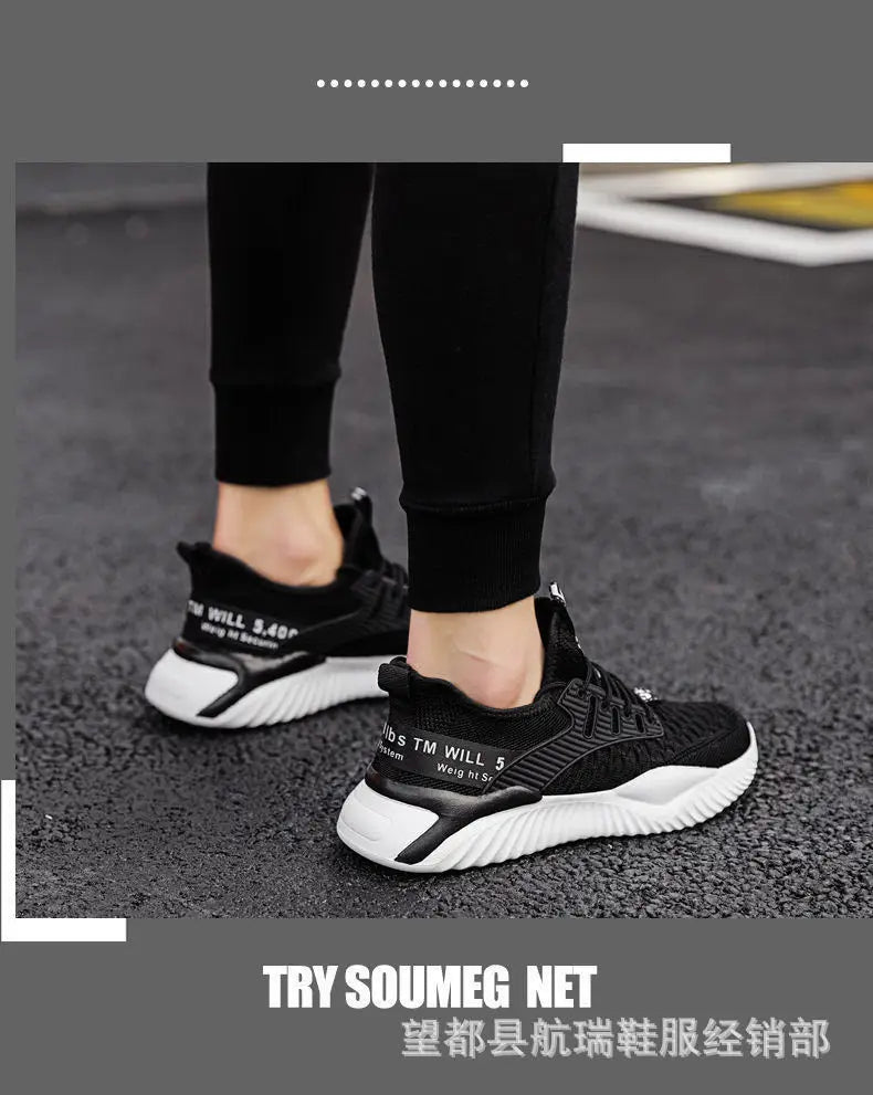 Lace-up Fashion Sneakers Men's Sports Shoes Comfortable Breathable Men Running Shoes Hot Sale Autumn Non-slip Training Shoes.