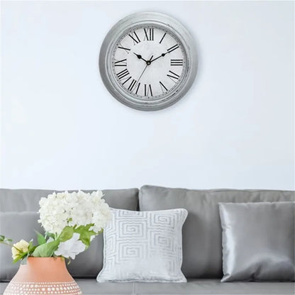 12-Zoll-stille Wanduhr im antiken Shabby-Kunststil, kreative Retro-Quarzuhren, Vintage-Horloges, Reloj Pared Klok, Wohnzimmer