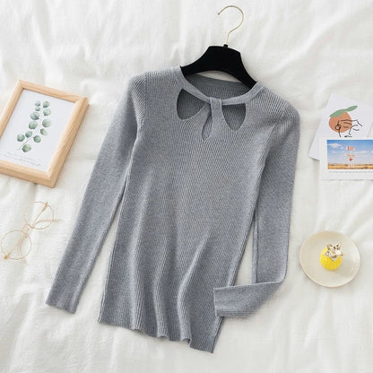 2025 Fashion Hollow Out Women Sweaters Autumn Winter Tops Slim Women Pullover Knitted Sweater Basic Solid Jumper Soft Warm Pull.