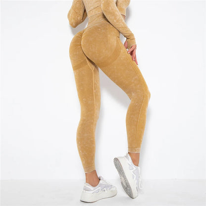 Hamidou Cropped Top Gym Set Seamless Women Yoga Workout Set Fintess Clothing Push Up Leggings Sport Wear Women Suits Tracksuit