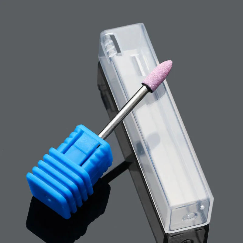 Pink Ceramic Stone Burr Drill Bits Milling Cutter Manicure Electric Corundum Nail Files Machine Nail Drill Polishing Accessories.