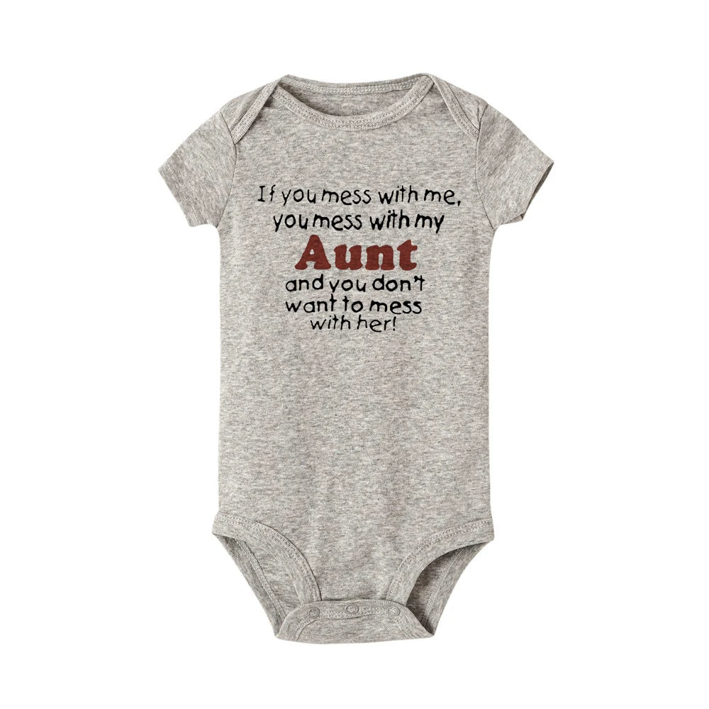 Überraschung Neue Tante Verrückte Tante Baby Säugling Ein Stück Baby Ankündigung Hemd Lustige Tante Baby Boy Sommer Kurzarm Bodys.