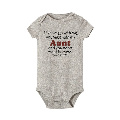 Überraschung Neue Tante Verrückte Tante Baby Säugling Ein Stück Baby Ankündigung Hemd Lustige Tante Baby Boy Sommer Kurzarm Bodys.