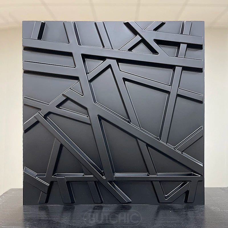 4pcs 50x50cm 3D wall panel Geometric lines 3D wall sticker wallpaper mural diamond design decor tile 3d mold 90's aesthetic room