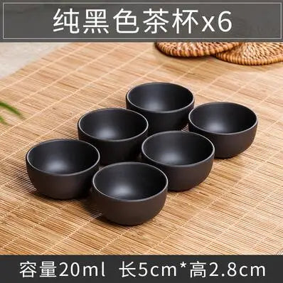 Handmade Dragon Ceramic Tea Cup, Purple Clay Cup, Kungfu Teaset, Small and Large, Tea Accessories, 6 PCs/Pack.
