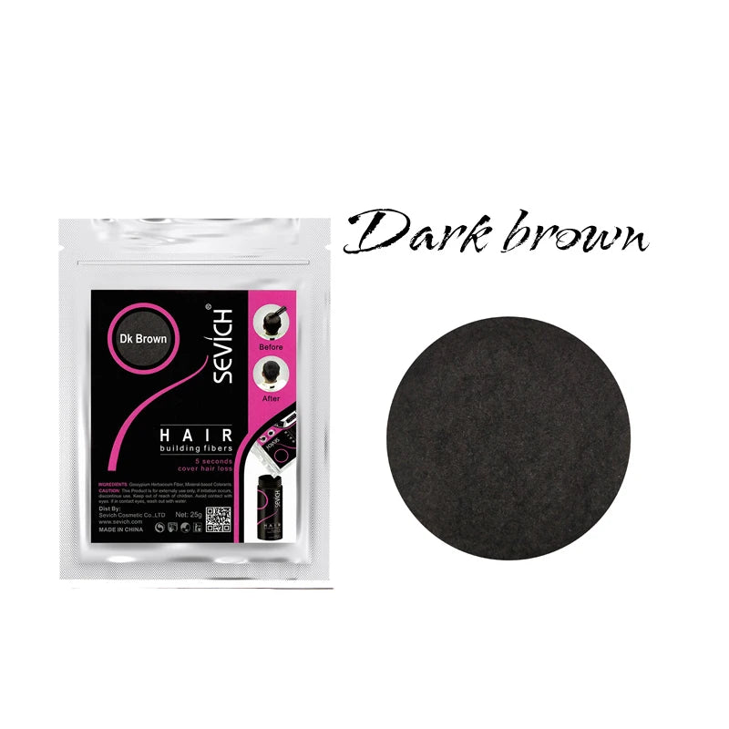 Hair Fibers Hair Building Keratin Powder Hair Color Volume Product Care Treatment Black/Dark Brown 300g Refill.