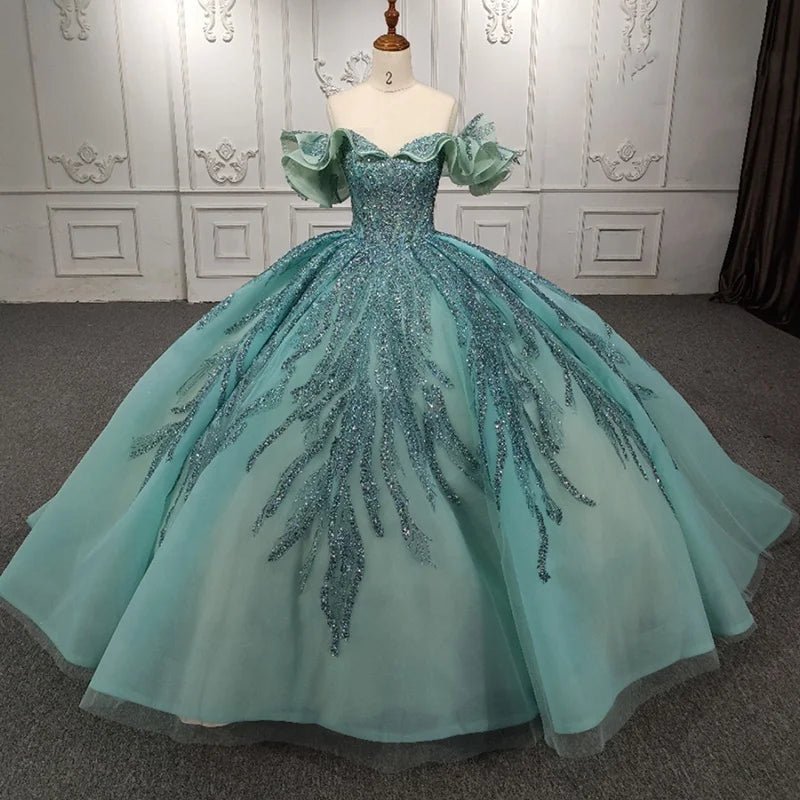 Jancember DY9986 Off Shoulder Sweetheart Ball Gown Women Evening Dresses Elegant.