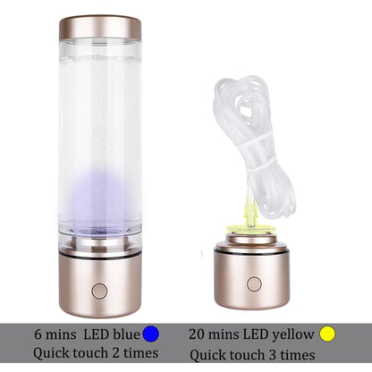 Portable 5000PPB Nano High Rich Hydrogen Water Generator Bottle ORP Alkaline Electrolysis Ionizer Anti-Aging Can Breathe Pure H2.