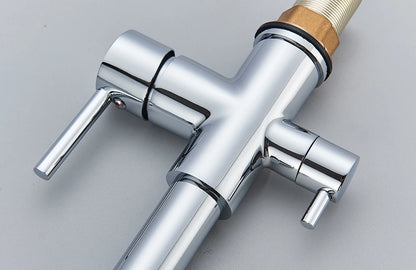 Filter Kitchen Faucet 2 In 1 Pull Down 360° Flexible Drinking Pure Water Purification Faucets Brass Hot Cold Water Mixer Tap